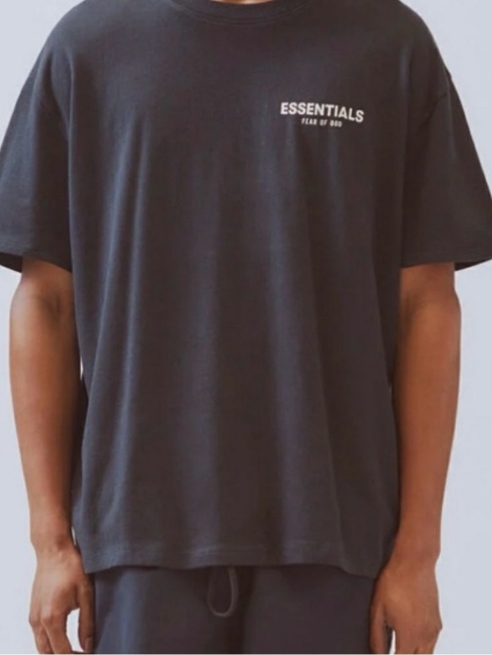 Fear of God Essentials Black Logo Short Sleeve Tee
